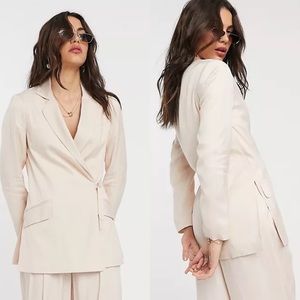 Top shop pink, pinstripe blazer